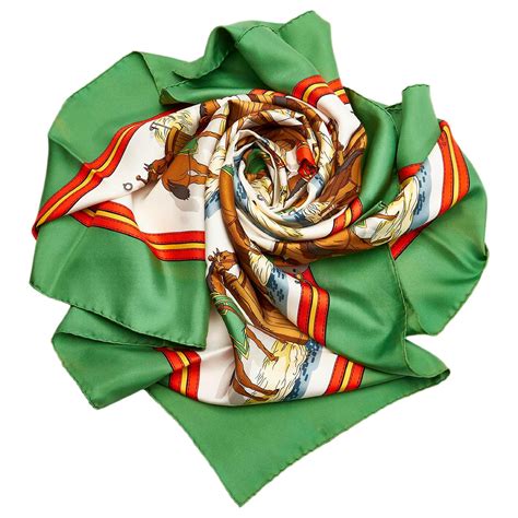 hermes scarf green nordic sea monster|Hermes green scarf.